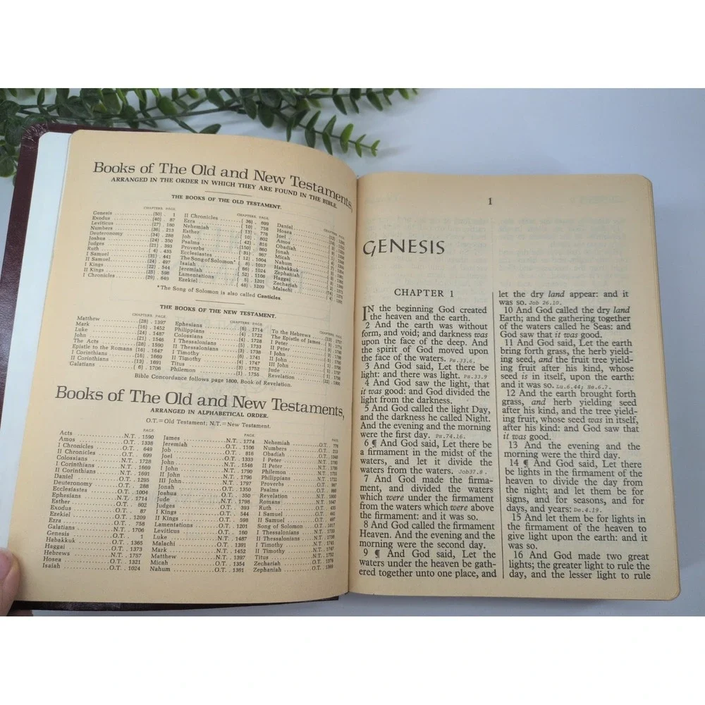 NO WRITING! VTG✝️1975 Giant Print Holy Bible KJV Red Letter Allan Concordance